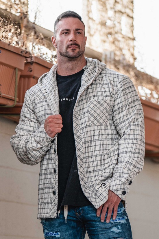 Sudadera Con Capucha Youngla 431 Flannels Hombre Blancas Negras | FJNIMOZ-50