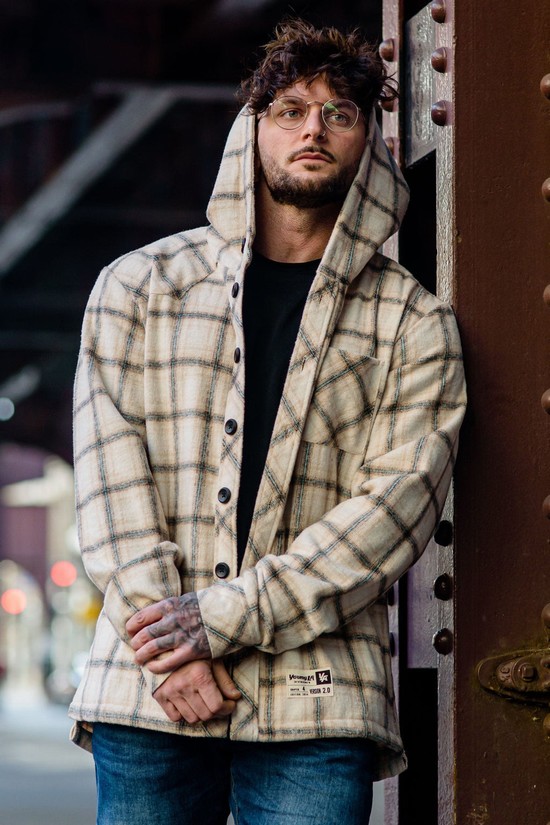 Sudadera Con Capucha Youngla 431 Flannels Hombre Beige | PDYXWTF-04