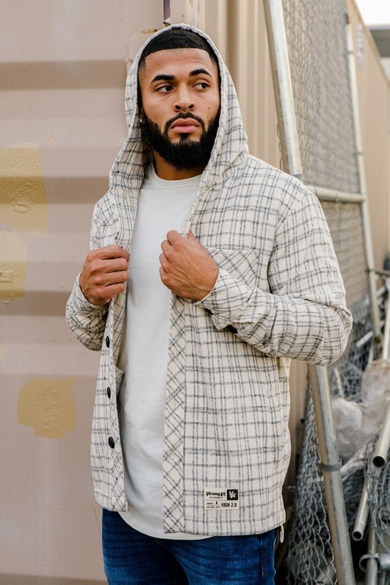 Sudadera Con Capucha Youngla 431 Flannels Hombre Blancas Negras | QMWZRJA-06
