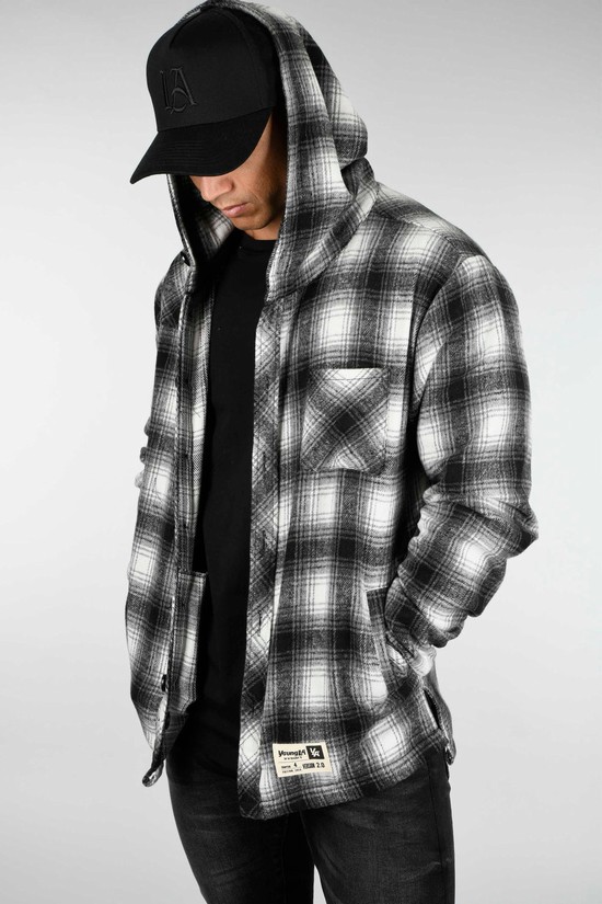 Sudadera Con Capucha Youngla 431 Flannels Hombre Blancas Negras | XCFZTHR-38