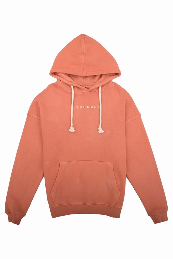Sudadera Con Capucha Youngla 513 Skyline Hombre Naranjas | UNSOPQY-14