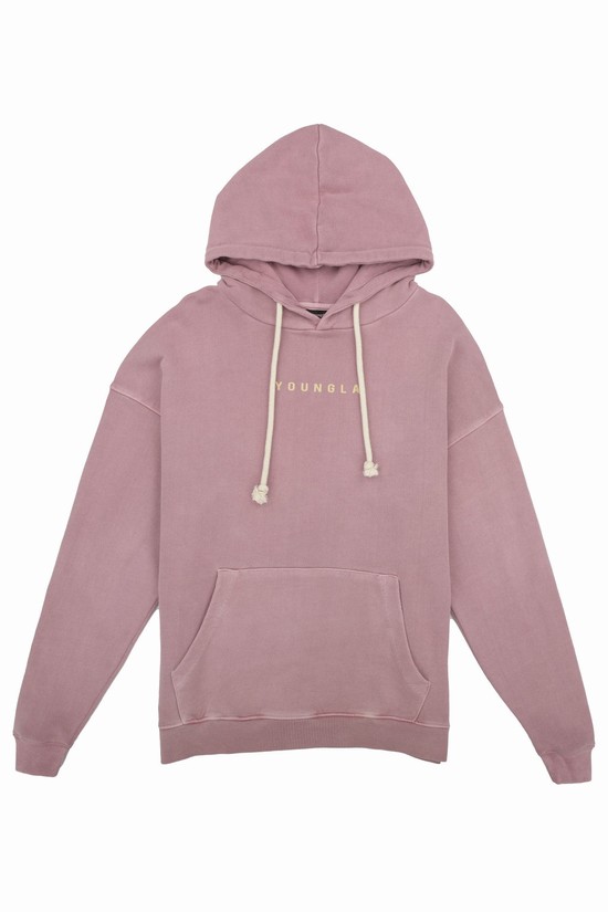 Sudadera Con Capucha Youngla 513 Skyline Hombre Rosas | YMHKJZA-17