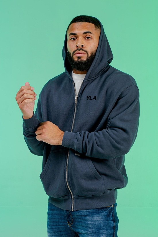 Sudadera Con Capucha Youngla 515 Monarch Zip-up Hombre Azules | PNHJICL-72