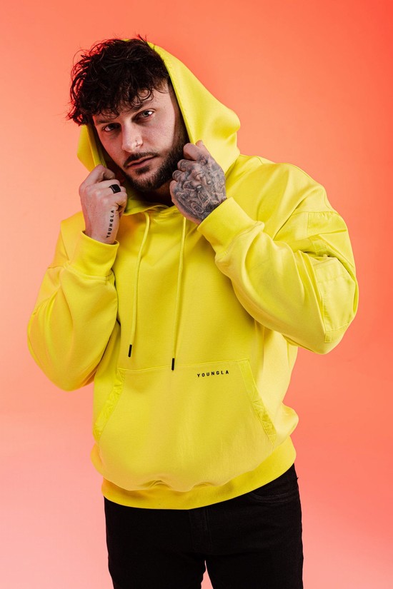 Sudadera Con Capucha Youngla 521 Goat Hombre Amarillo | LOETAPN-94