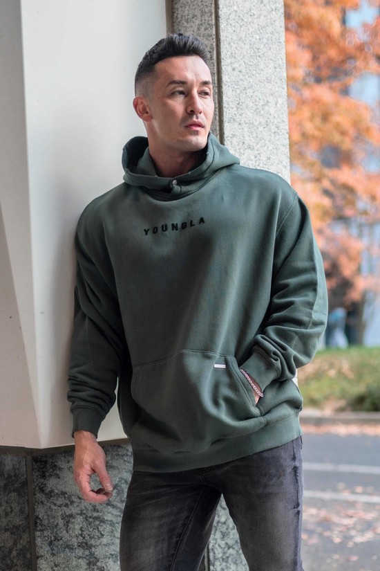 Sudadera Con Capucha Youngla 535 Monarch Hombre Gris | ATLNUPY-09