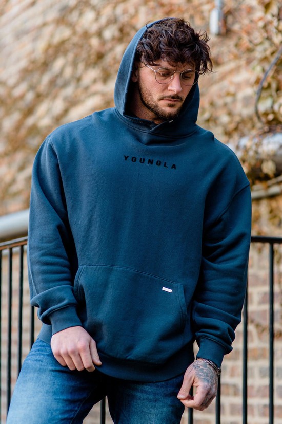 Sudadera Con Capucha Youngla 535 Monarch Hombre Azules | RMFEQAL-34