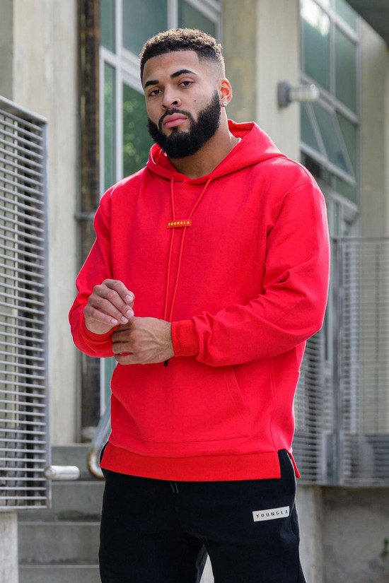 Sudadera Con Capucha Youngla 542 Pro-tech Hombre Rojas | PRNGUQL-40
