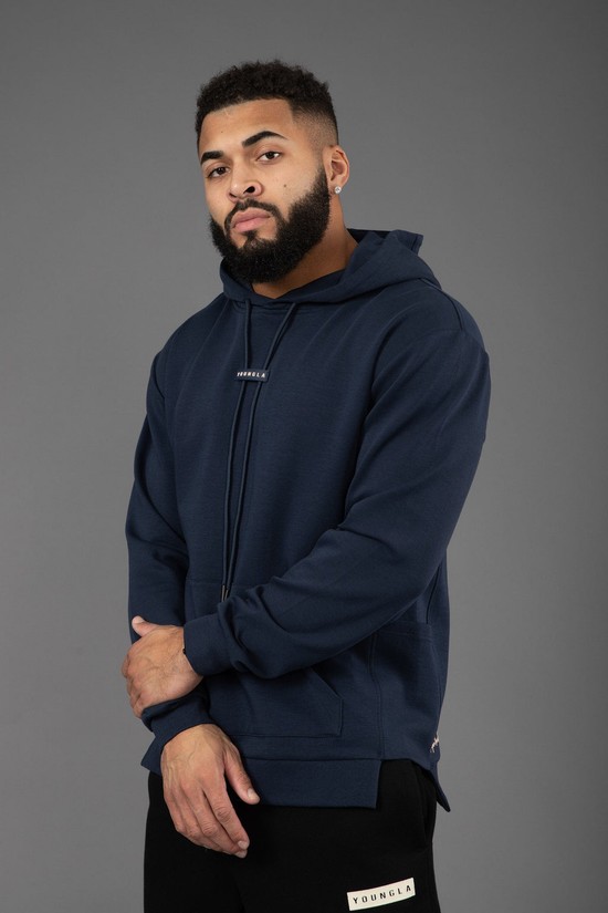 Sudadera Con Capucha Youngla 542 Pro-tech Hombre Azul Marino | XQZLAKU-75
