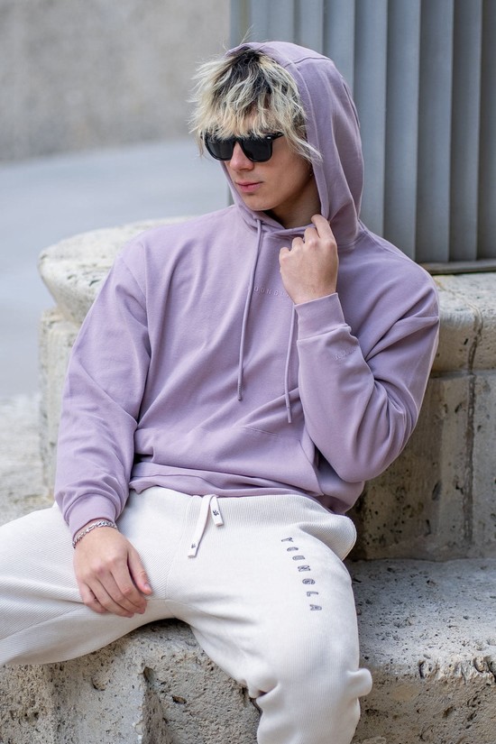 Sudadera Con Capucha Youngla 544 Cloud Hombre Moradas | UEHLDKB-15