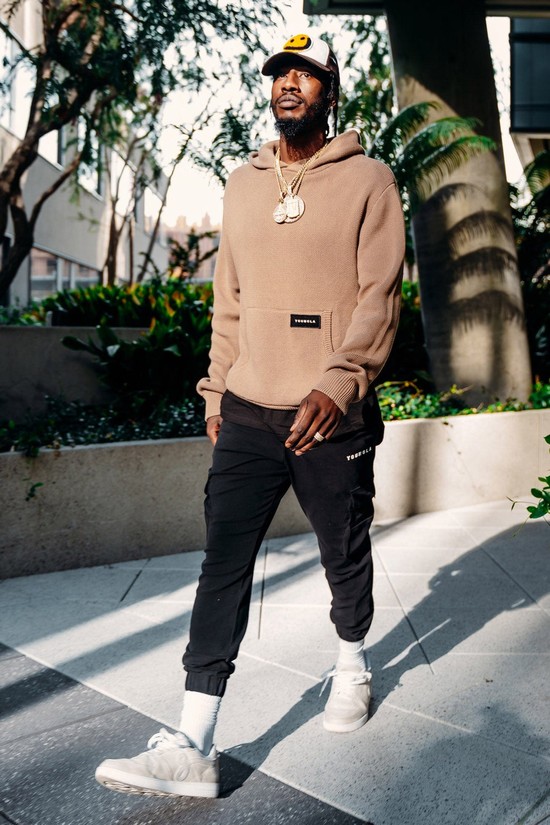 Sudadera Con Capucha Youngla 547 Mojave De Punto Hombre Gris | MHWAIPJ-93