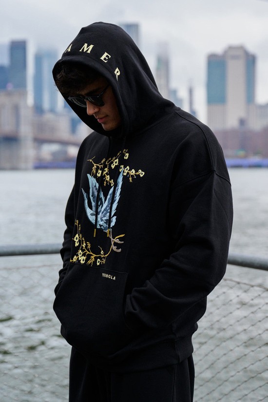 Sudadera Con Capucha Youngla 548 Dreamer Hombre Negras | KVWUBQR-32