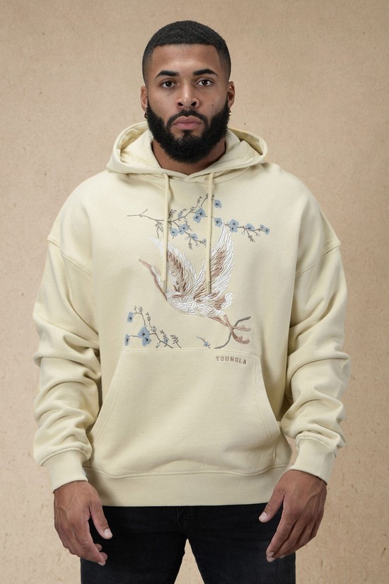 Sudadera Con Capucha Youngla 548 Dreamer Hombre Beige | YWUDFES-23
