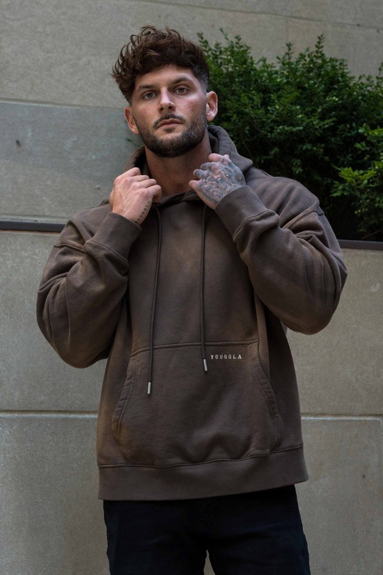 Sudadera Con Capucha Youngla 549 Phantom Hombre Cafe | QILHGEU-63