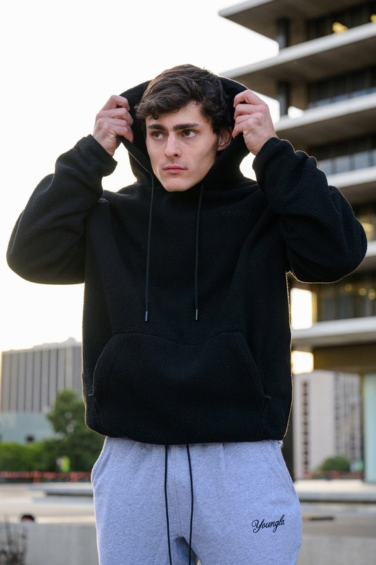 Sudadera Con Capucha Youngla 552 The Plushs Hombre Negras | CBUZMQJ-46