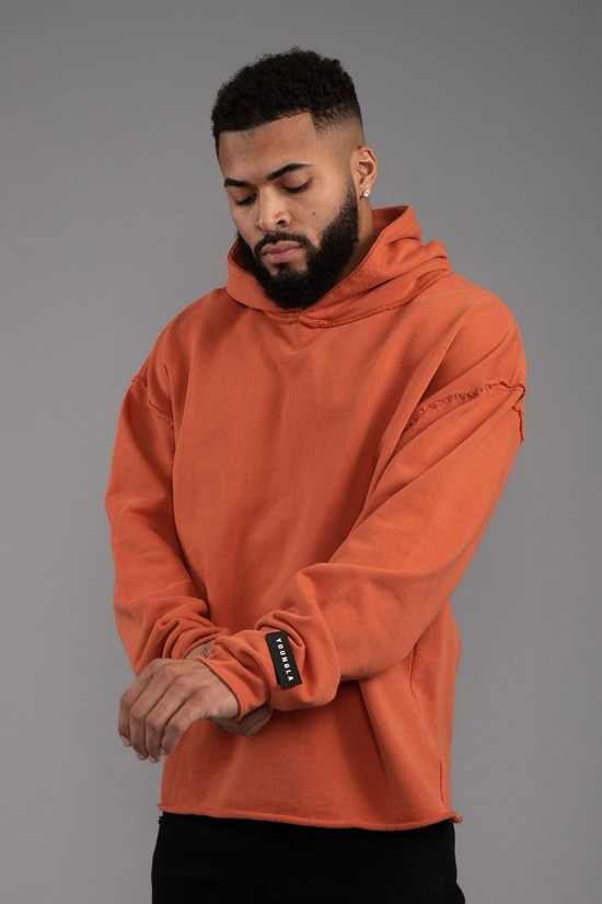 Sudadera Con Capucha Youngla 555 Anarchy Hombre Naranjas | CGOHVJQ-31