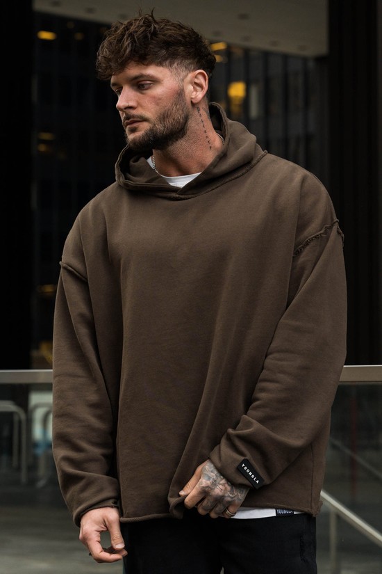 Sudadera Con Capucha Youngla 555 Anarchy Hombre Cafe | DZICWGY-86