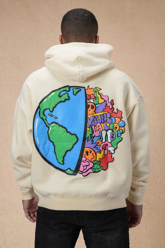 Sudadera Con Capucha Youngla 559 Global Meltdown Hombre Blancas | ATMKPQR-41