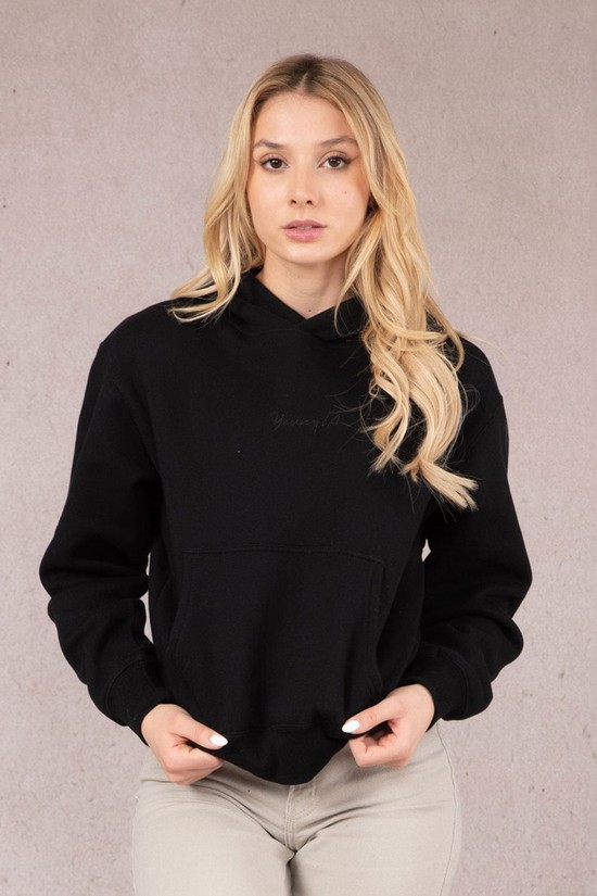 Sudadera Con Capucha Youngla W502 Staple Mujer Negras | UPTJRLD-92