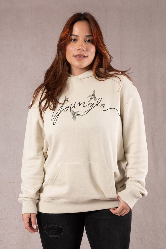Sudadera Con Capucha Youngla W509 Hummingbird Oversized Mujer Blancas | BTYZSHQ-58