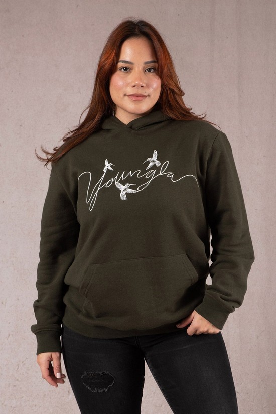 Sudadera Con Capucha Youngla W509 Hummingbird Oversized Mujer Verde | LCJNOZA-27