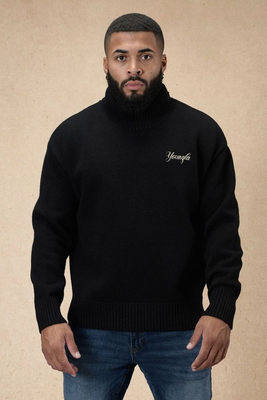 Sudaderas Youngla 512 Royalty Hombre Negras | XHSWLEA-91