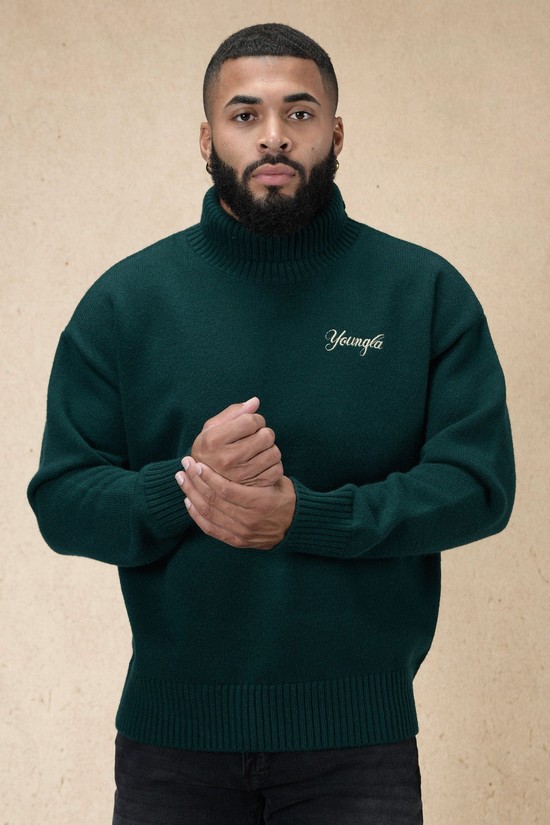 Sudaderas Youngla 512 Royalty Hombre Verde Oscuro | VIMNBJU-70