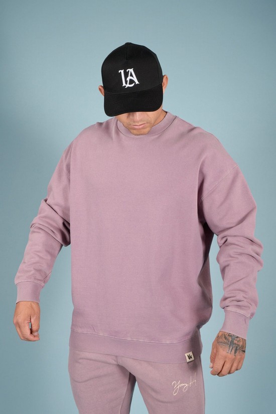 Sudaderas Youngla 530 Gin N Juice Oversized Crewnecks Hombre Rosas | AIQHCOJ-30