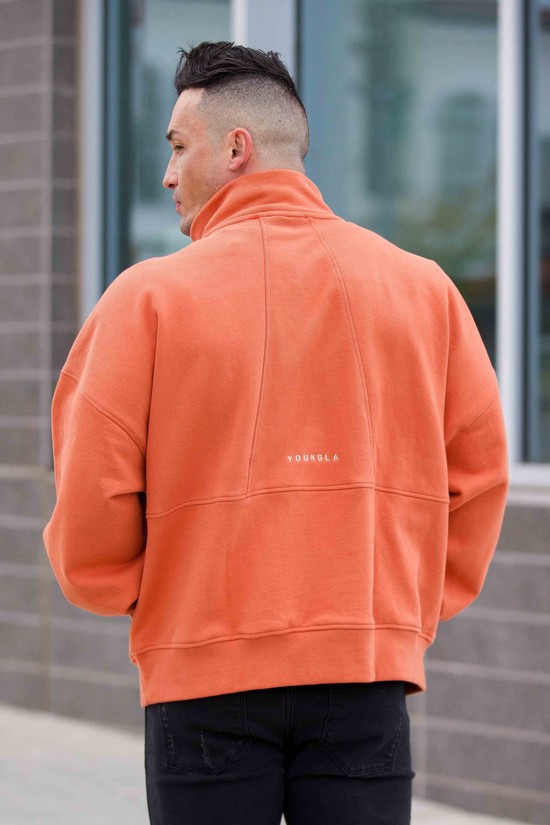 Sudaderas Youngla 558 Supersized G Quarter Zip Hombre Naranjas | TNUECHM-10